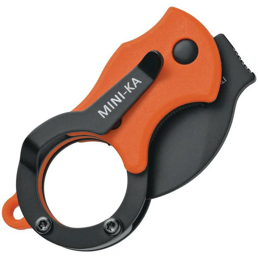 FOX Mini-Ka Linerlock Orange - Compact Hawkbill Knife With FRN Handle And Lanyard Hole by FOX