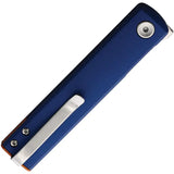 Fox CHNOPS Linerlock - Blue Aluminum Handle M390 Blade Everyday Carry Knife With Pocket Clip by Fox