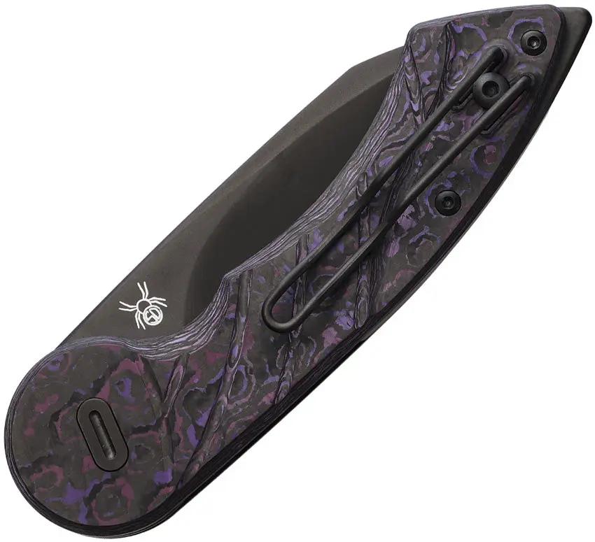 Fox Radius Lock Purple Fat Carbon FX-FA550 CFPA - 3-Inch M390 Black PVD Blade, Slim EDC Knife by Fox