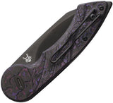 Fox Radius Lock Purple Fat Carbon FX-FA550 CFPA - 3-Inch M390 Black PVD Blade, Slim EDC Knife by Fox