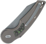 Fox Jupiter Radius Lock Gray Green FX-555 TICF - Bohler M390 Blade, Titanium Handle With Fat Carbon Fiber Inlay by FOX