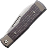 Fox Gunstock Barlow Bison Micarta Knife - Satin M390 Spear Blade With Titanium Bolsters And Leather Pouch by Fox