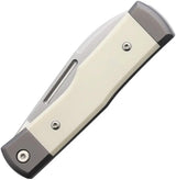 Fox Gunstock Barlow Bone Knife - 3.5 Inch Closed With Satin Bohler M390 Spear Blade And White Bone Handle by Fox