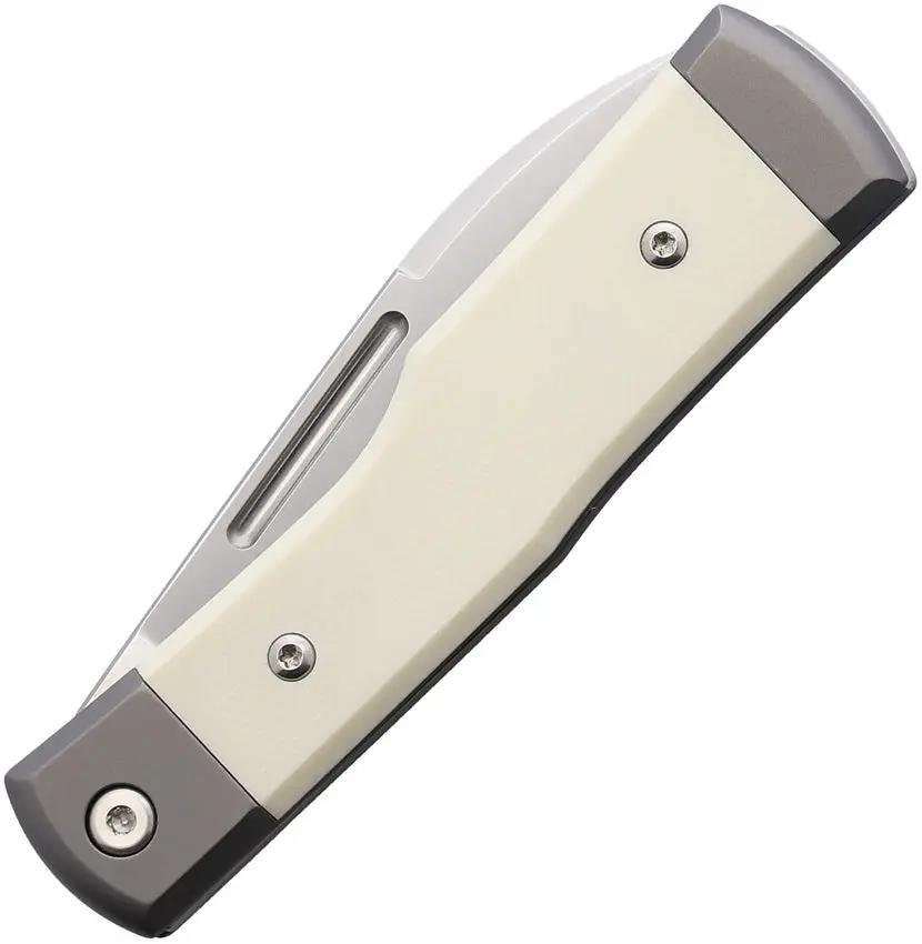Fox Gunstock Barlow Bone Knife - 3.5 Inch Closed With Satin Bohler M390 Spear Blade And White Bone Handle by Fox