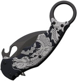 Fox Karambit Linerlock Dragon FX 599 ALB1 - 2.5in Black N690 Blade Dragon Artwork by FOX