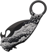 Fox Karambit Linerlock Waves FX 599 ALB-2 - Black Coated N690 Blade, Black Aluminum Handle, Wave Artwork by FOX