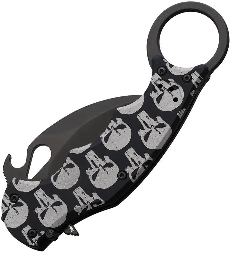 FOX Karambit Linerlock Skull FX 599 ALB-5 - Blackened Bohler N690 Blade With Skull Handle by FOX