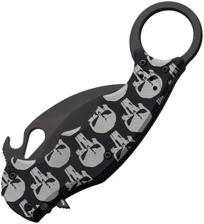 FOX Karambit Linerlock Skull FX 599 ALB-5 - Blackened Bohler N690 Blade With Skull Handle by FOX