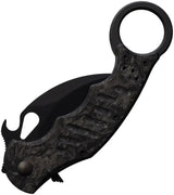 Fox Karambit Linerlock Fat Carbon Fiber Handle - Black Coated Bohler N690 Blade With Finger Ring by FOX