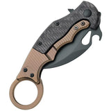 FOX Karambit Framelock FX-599TIC - Compact Black Finish Stainless Blade With G10 Handle And Pocket Clip by FOX