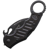 Fox Karambit Linerlock FX-599 XTS - Black Bohler N690 Blade, G10 Handle, Finger Ring, Thumb Pull by Fox