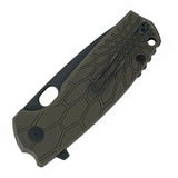 FOX Core Linerlock OD Knife - Bohler N690 Stainless Blade, OD Green FRN Handle With Thumb Pull by FOX
