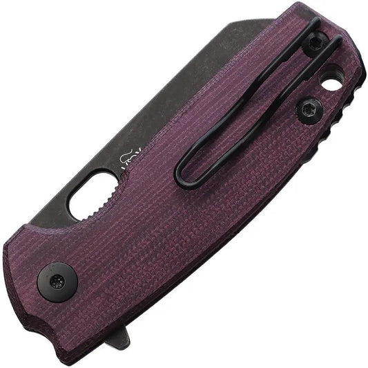 Fox Baby Core Linerlock Burgundy Limb Micarta Handle M390 Blade Compact EDC Knife With Pocket Clip And Extended Tang by Fox