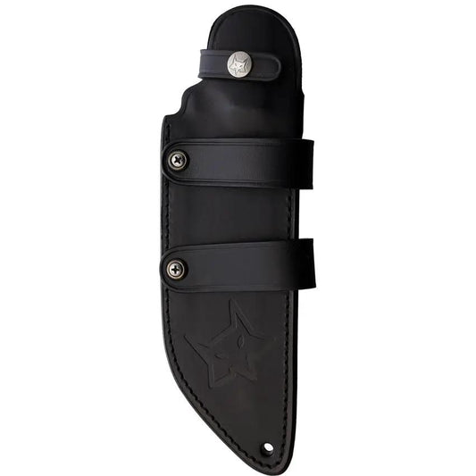 Fox Native Fixed Blade FX-611 - D2 Tool Steel Blade, Black Canvas Micarta Handle, Full Tang, Leather Sheath by Fox