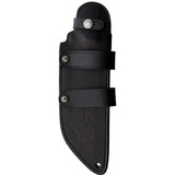 Fox Native Fixed Blade FX-611 - D2 Tool Steel Blade, Black Canvas Micarta Handle, Full Tang, Leather Sheath by Fox
