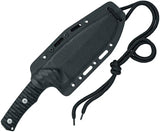 Fox Uro Fixed Blade - Acid Washed Niolox Steel Blade With Black G10 Handle Full Tang Lanyard Hole Kydex Sheath by Fox