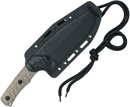 Fox Uro Fixed Blade Wander Tactical OD Micarta Knife - Niolox Steel, Full Tang, 11.8in by Fox