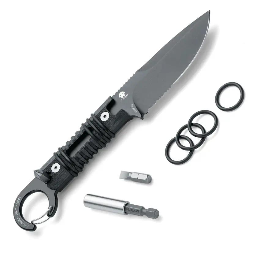 Fox Ferox Fixed Blade 02FX739 - Black G10 Handle With Magnetic Bit Storage And Clip by Fox
