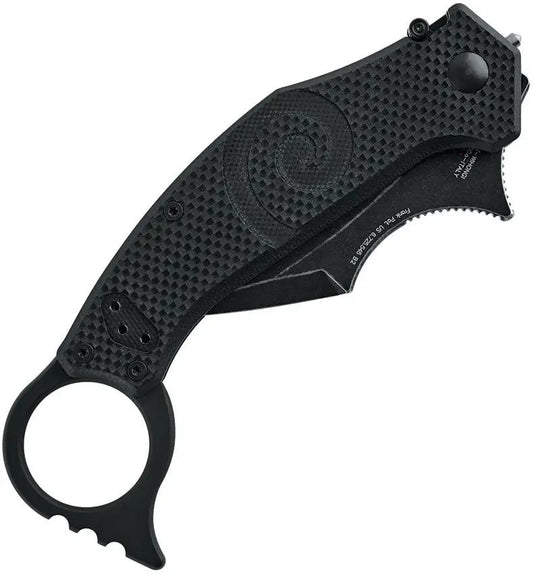 Fox MOA Linerlock Whongi Karambit FX-653 - Black Stonewash Bohler N690 Blade With G10 Handle by Fox
