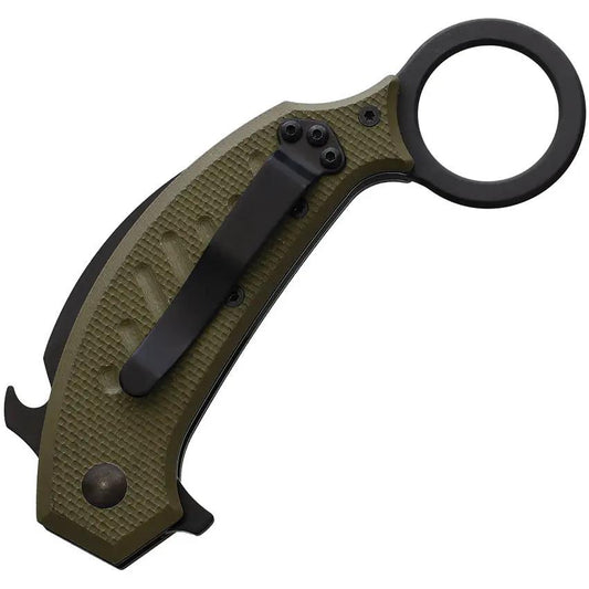 Fox Karambit Linerlock OD FX826OD - 2.5 Inch N690 Blade With OD Green G10 Handle And Finger Ring by Fox