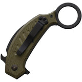 Fox Karambit Linerlock OD FX826OD - 2.5 Inch N690 Blade With OD Green G10 Handle And Finger Ring by Fox