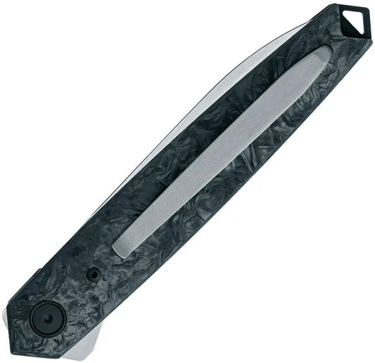 FOX Pacifico Linerlock Dark Matter Folding Knife MagnaCut Blade Carbon Fiber Handle Terzuola Design - Extended Tang by FOX