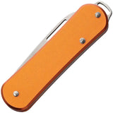 Fox Vulpis Folder Orange Handle - Compact EDC Knife With Bohler N690 Stonewash Blade by Fox