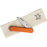 Fox Vulpis Folder - Orange Handle, 3 Inch Closed Bohler N690 Blade, Lanyard Hole by Fox