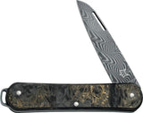 Fox Vulpis Folder Dama LE VPDAM130 - Limited Edition Damaststahl Super Clean Balbach Blade With Gold Carbon Fiber Handle by Fox