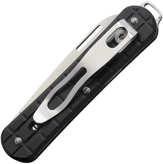 FOX Vulpis Folder Black Grenade FX-VPGP130BK - Compact EDC Knife With 2.13in Bohler N690 Blade And Black Aluminum Handle by FOX