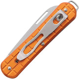 FOX Vulpis Folder Grenade Knife - Lightweight EDC With 2.13 Inch Bohler N690 Blade And Orange Aluminum Handle by FOX