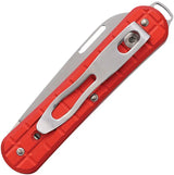 Fox Vulpis Folder - Red Grenade Aluminum Handle With Bohler N690 Blade And Pocket Clip by FOX