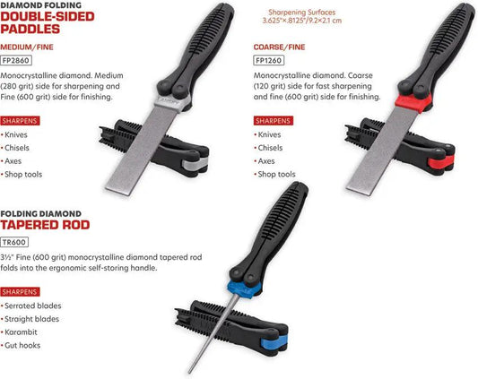 Lansky FP 2860 Folding Paddle Knife Sharpener Dual Grit With Ergonomic Grip Portable For Knife Enthusiasts by Lansky