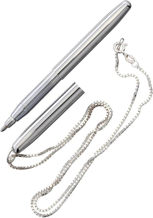 Fisher Space Pen Chrome Bullet Pen w Neck Chain 350CN by Fisher Space Pen