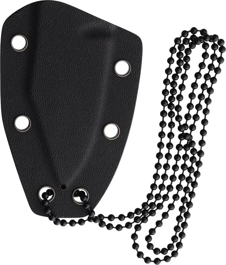 Fred Perrin Neck Bowie Limited FP2303 - 6 Inch Black Stonewash 440C Stainless Blade With Black Kydex Neck Sheath by Fred Perrin