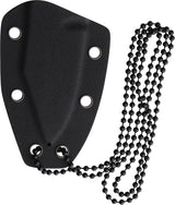 Fred Perrin Neck Bowie Limited FP2303 - 6 Inch Black Stonewash 440C Stainless Blade With Black Kydex Neck Sheath by Fred Perrin