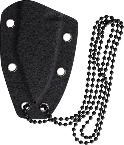 Fred Perrin Neck Bowie Limited FP2303 - 6 Inch Black Stonewash 440C Stainless Blade With Black Kydex Neck Sheath by Fred Perrin