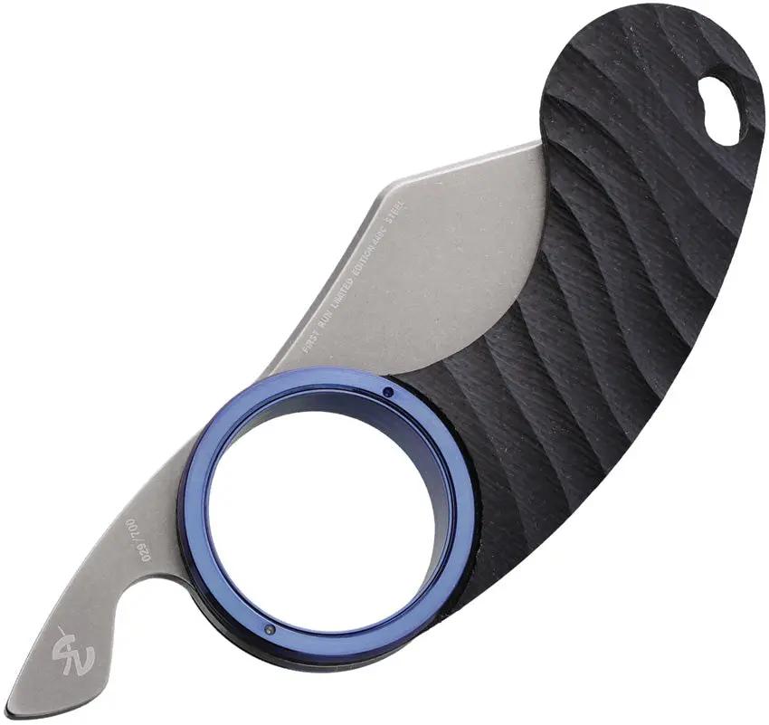 Fred Perrin La Griffe Folder Shark Blue FPGSPLTB - Limited First Run Shark Blade With Blue Anodized Finger Ring by Fred Perrin