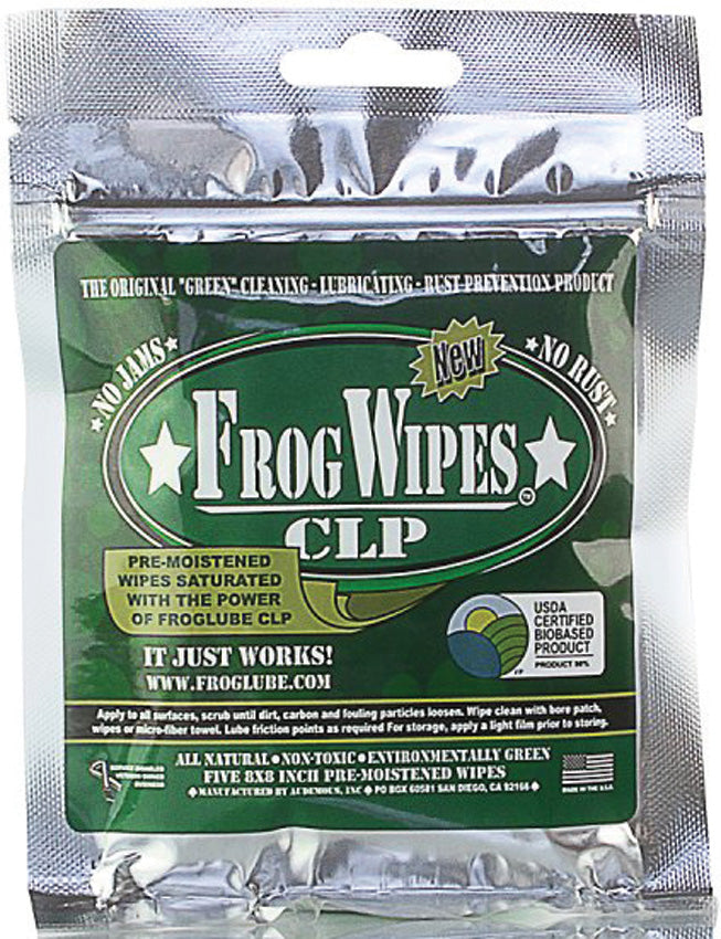 FrogLube Treated Wipes 5 Pack 14936