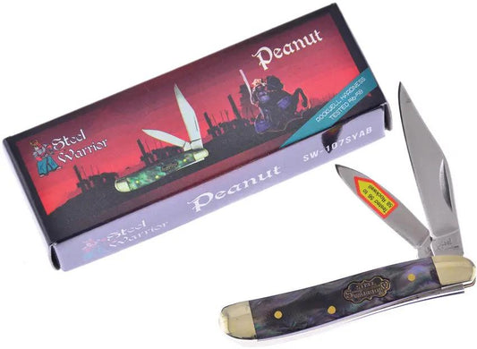 Frost Cutlery Little Peanut Abalone Pocket Knife - Compact Steel Blade With Abalone Inlays by Frost Cutlery