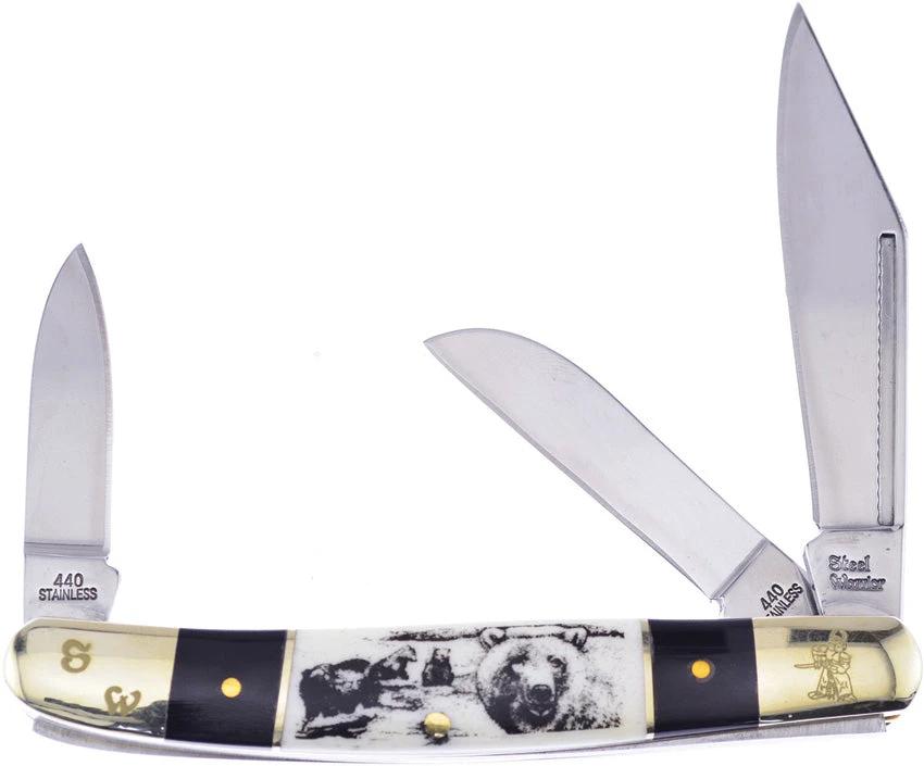 Frost Cutlery Wrangler Bear Etch Cbh SB SW-112BHSB/B by Frost Cutlery