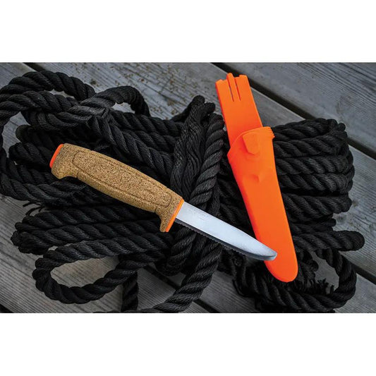 Mora Floating Knife M-13131 Outdoor Knife With 8.88 Inch Overall, 3.75 Inch Serrated Blunt Tip Blade, Cork Handle by Mora