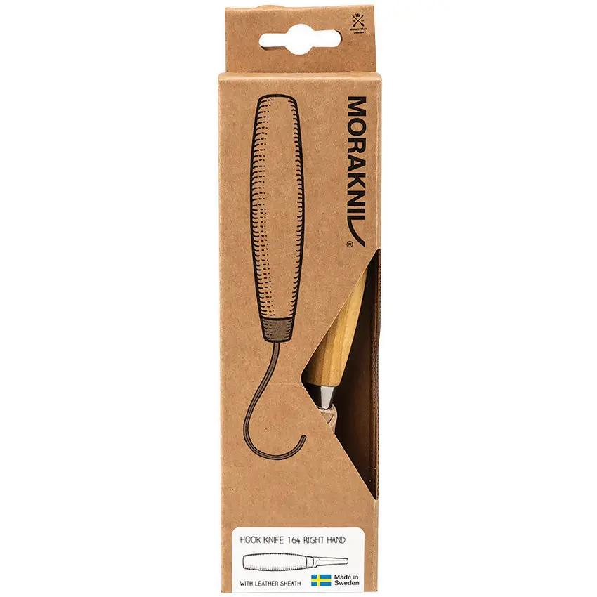 Mora Hook Knife 164 Right M-13385 Premium 2in Stainless Blade Birch Handle Leather Sheath For Woodcarvers by Mora