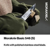 Mora Basic 546 Outdoor Knife - Satin Blade 8-Inch Overall Gray Blue Polypropylene Handle by Mora