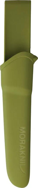 Mora Companion Olive Green Rugged Fixed Blade Knife - Scandi Grind 4 Inch Blade For Campers by Mora
