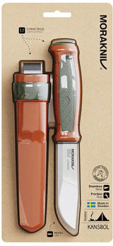 Mora Kansbol Fixed Blade Knife Orange Handle With Satin 4.25in Blade And Belt Sheath For Outdoor Survivalists by Mora