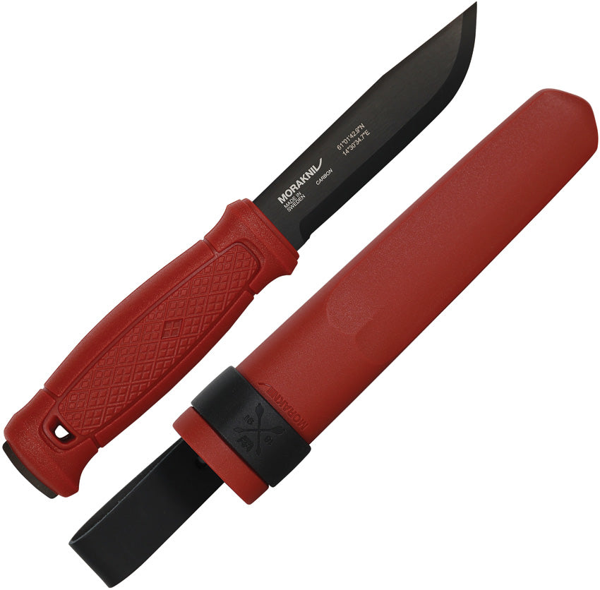Mora Garberg Fixed Blade Knife Dala Red Handle 9 Inch Carbon Steel Lanyard Hole Belt Sheath For Outdoor Enthusiasts by Mora