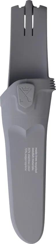 Mora Basic 546 Fixed Blade Knife Gray Handle 3.5 Inch Satin Blade With Belt Sheath For Outdoors by Mora