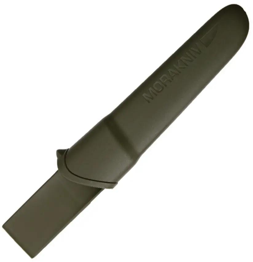 Mora Companion MG Carbon Steel Outdoor Knife - Ergonomic Green Handle With Drain Hole Sheath For Campers by Mora