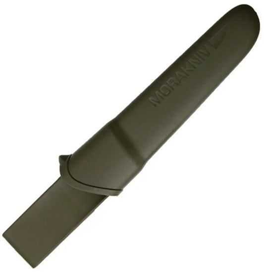 Mora Companion MG Carbon Steel Outdoor Knife - Ergonomic Green Handle With Drain Hole Sheath For Campers by Mora